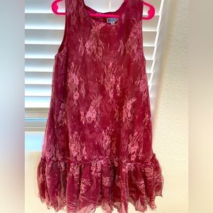 New Jacadi girl lace dress， size 8